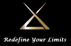 A black and gold logo with the words " define your limits ".
